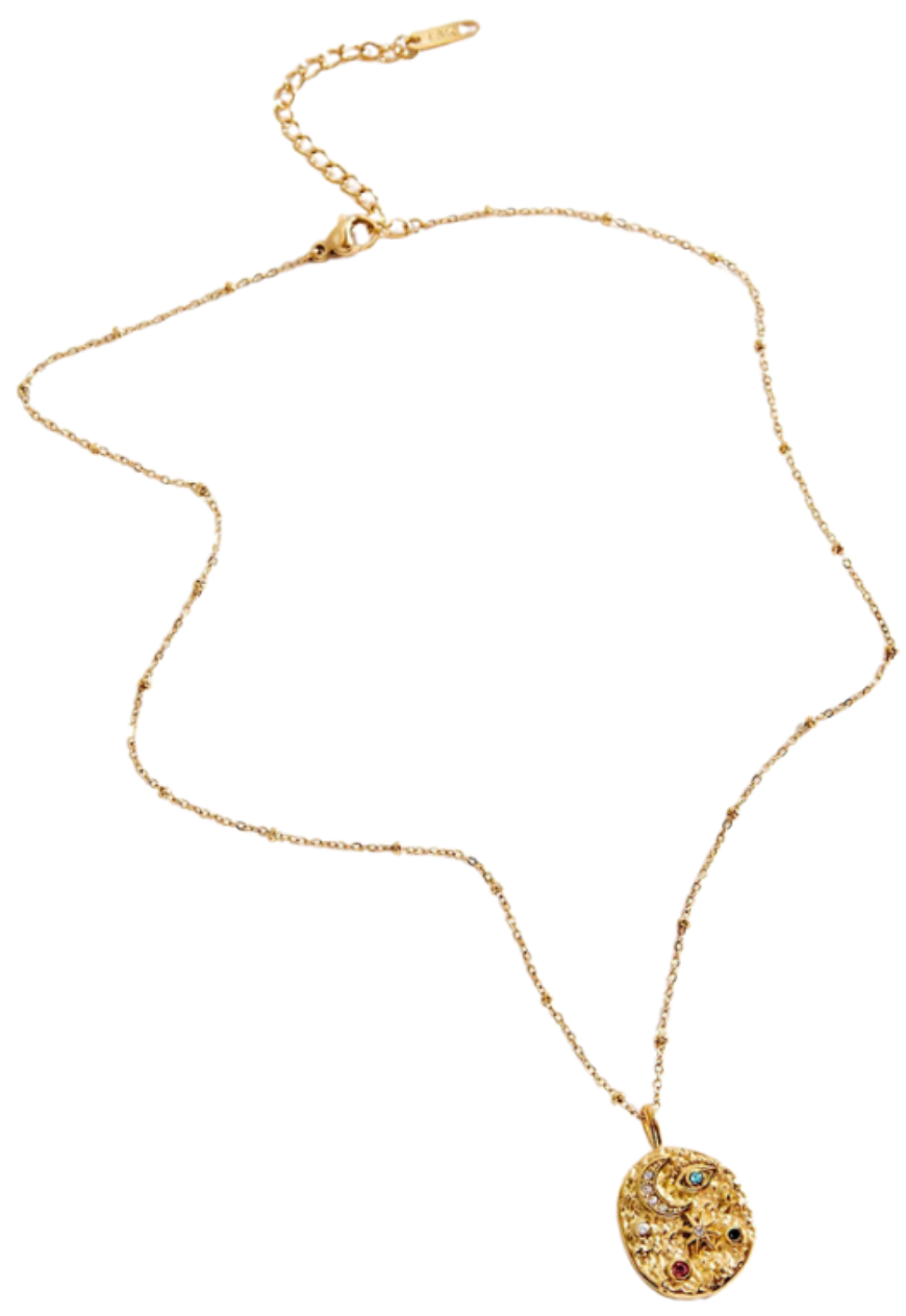 Evil Eye Moon and Stars Confetti Coin