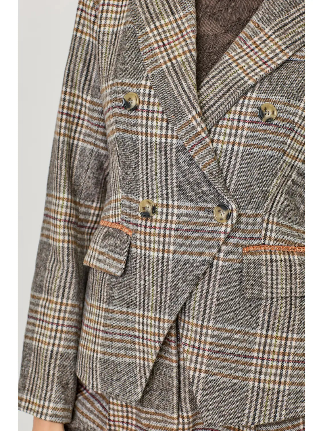 Plaid Double Breasted Blazer
