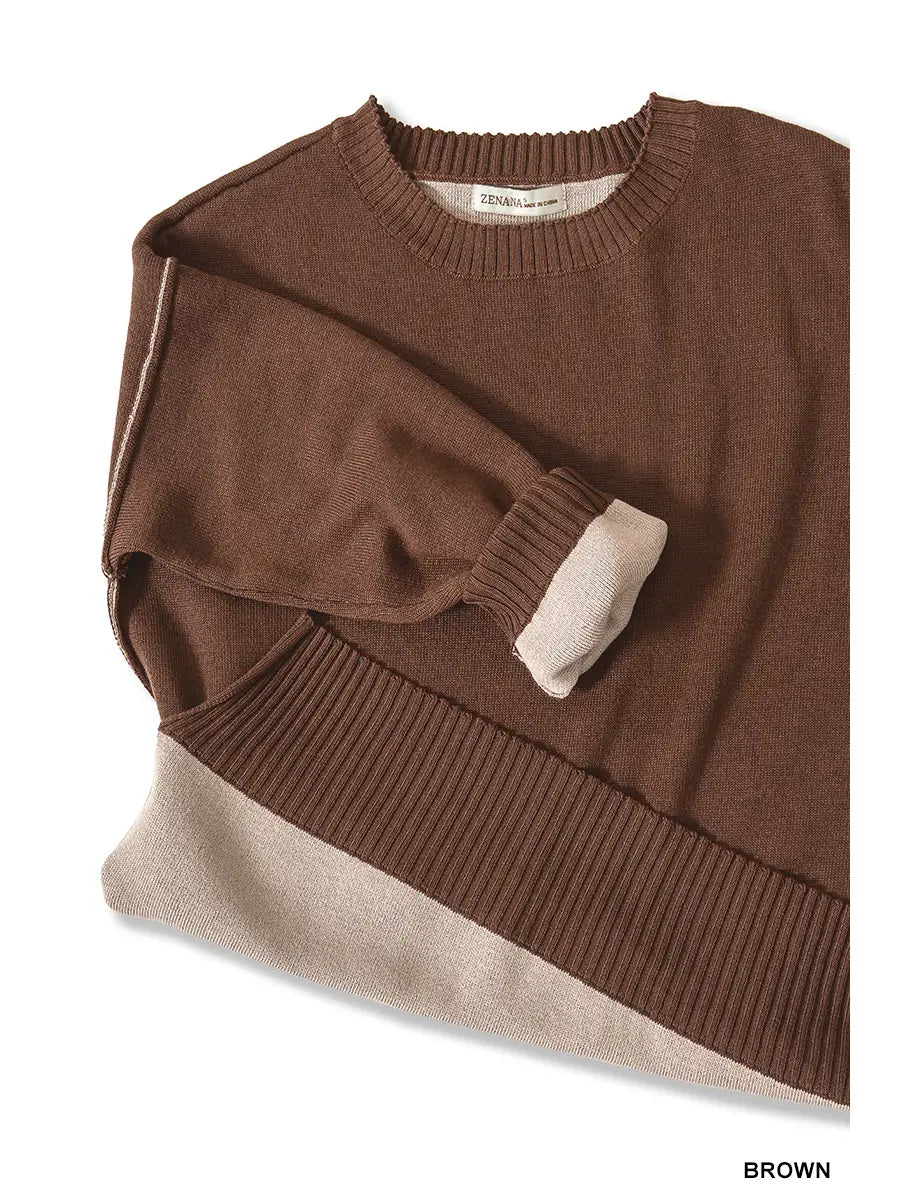 Contrast Trim Sweater