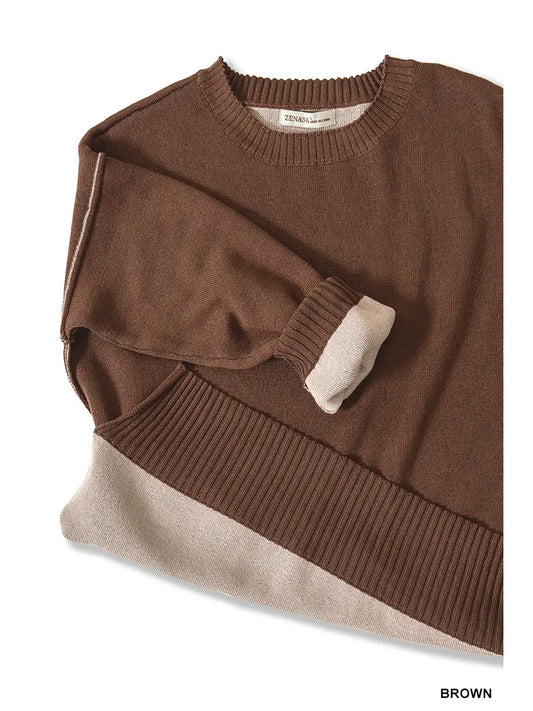 Contrast Trim Sweater