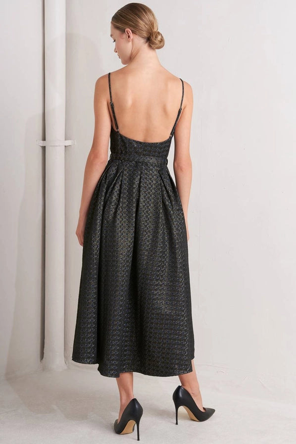 A Textured Woven Midi Dress