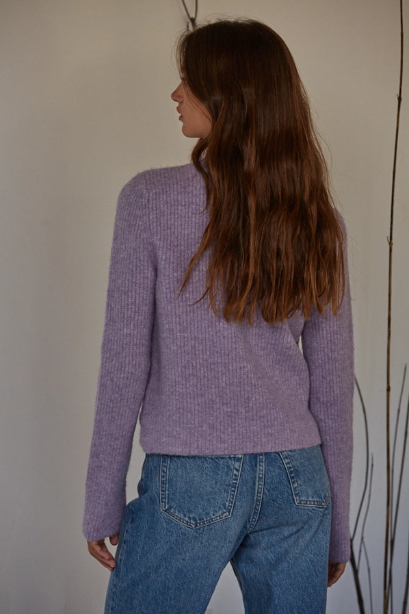Lilac Mock Neck Sweater