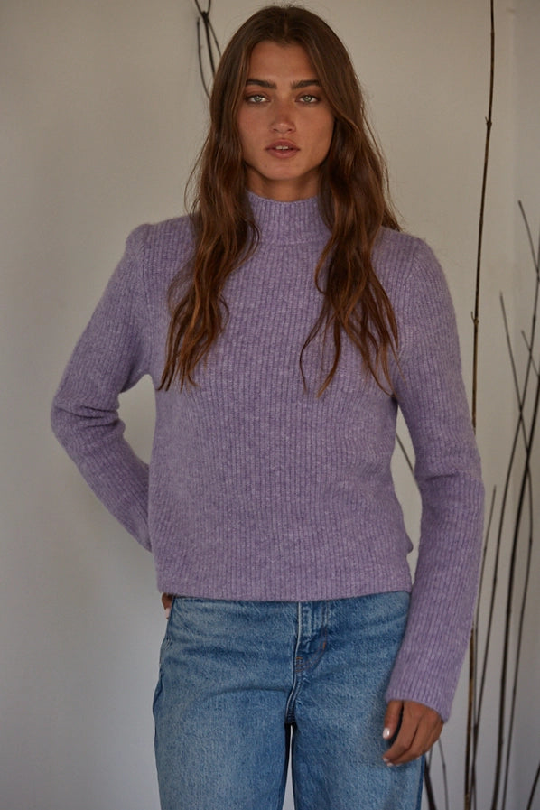 Lilac Mock Neck Sweater