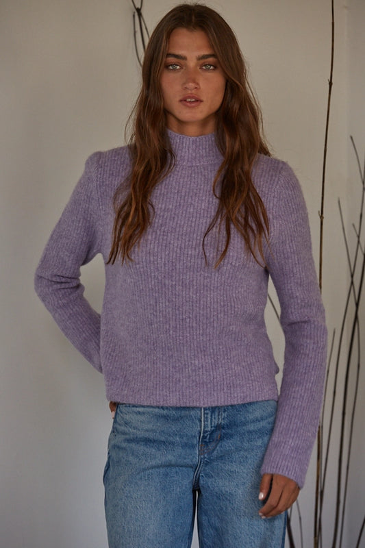 Lilac Mock Neck Sweater
