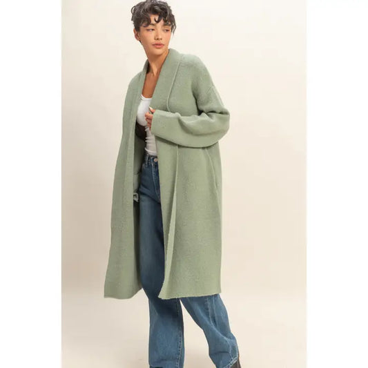 Sage Green Duster Sweater