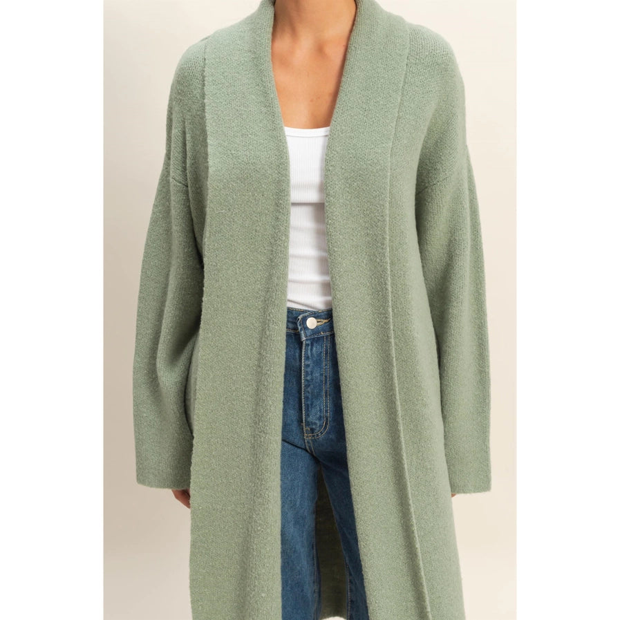 Sage Green Duster Sweater