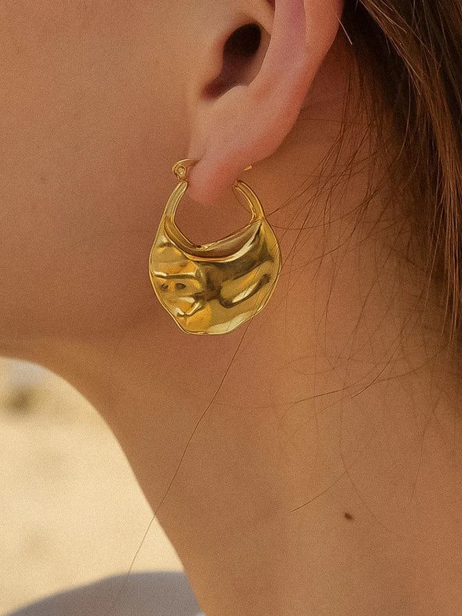Jinni 18K Gold Non-Tarnish Classic Hoop Earring