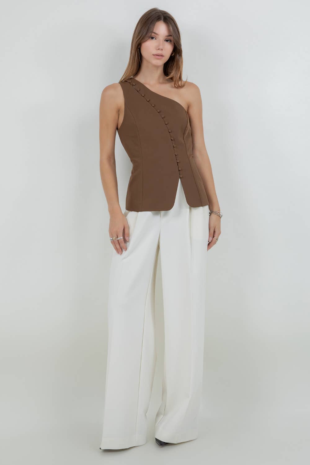 Structured One Shoulder Top