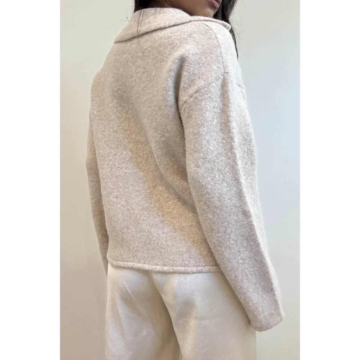 Knitted Lapel Collar Jacket