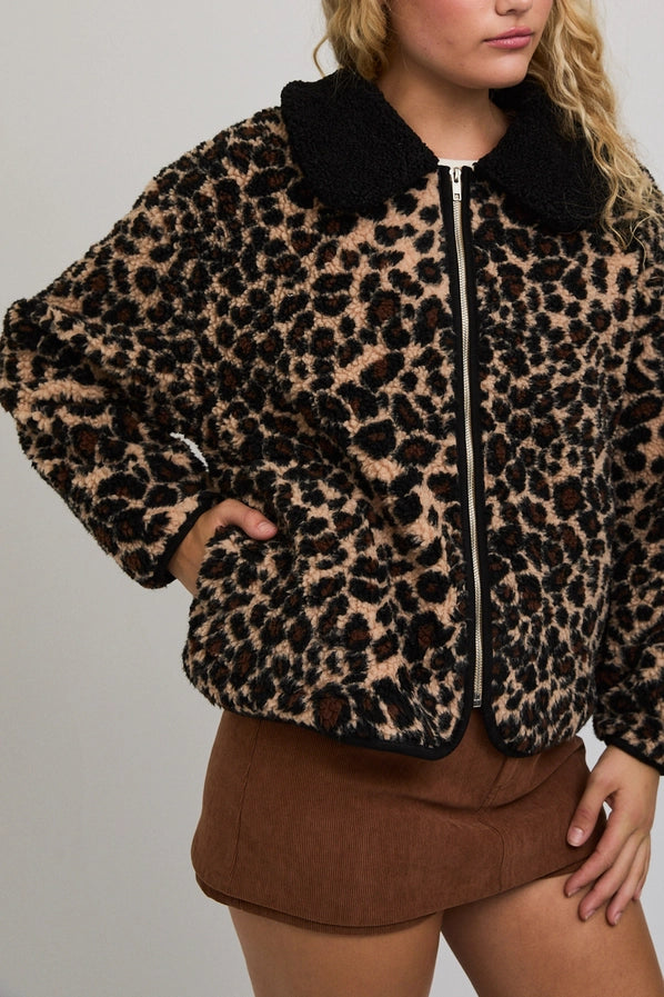 Leopard Fleece Jacket – Label No. 44 Boutique