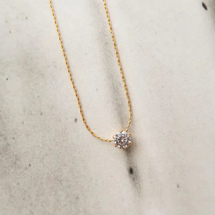 Ciara 18K Non-Tarnish Petite Round Cz Necklace