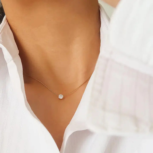 Ciara 18K Non-Tarnish Petite Round Cz Necklace