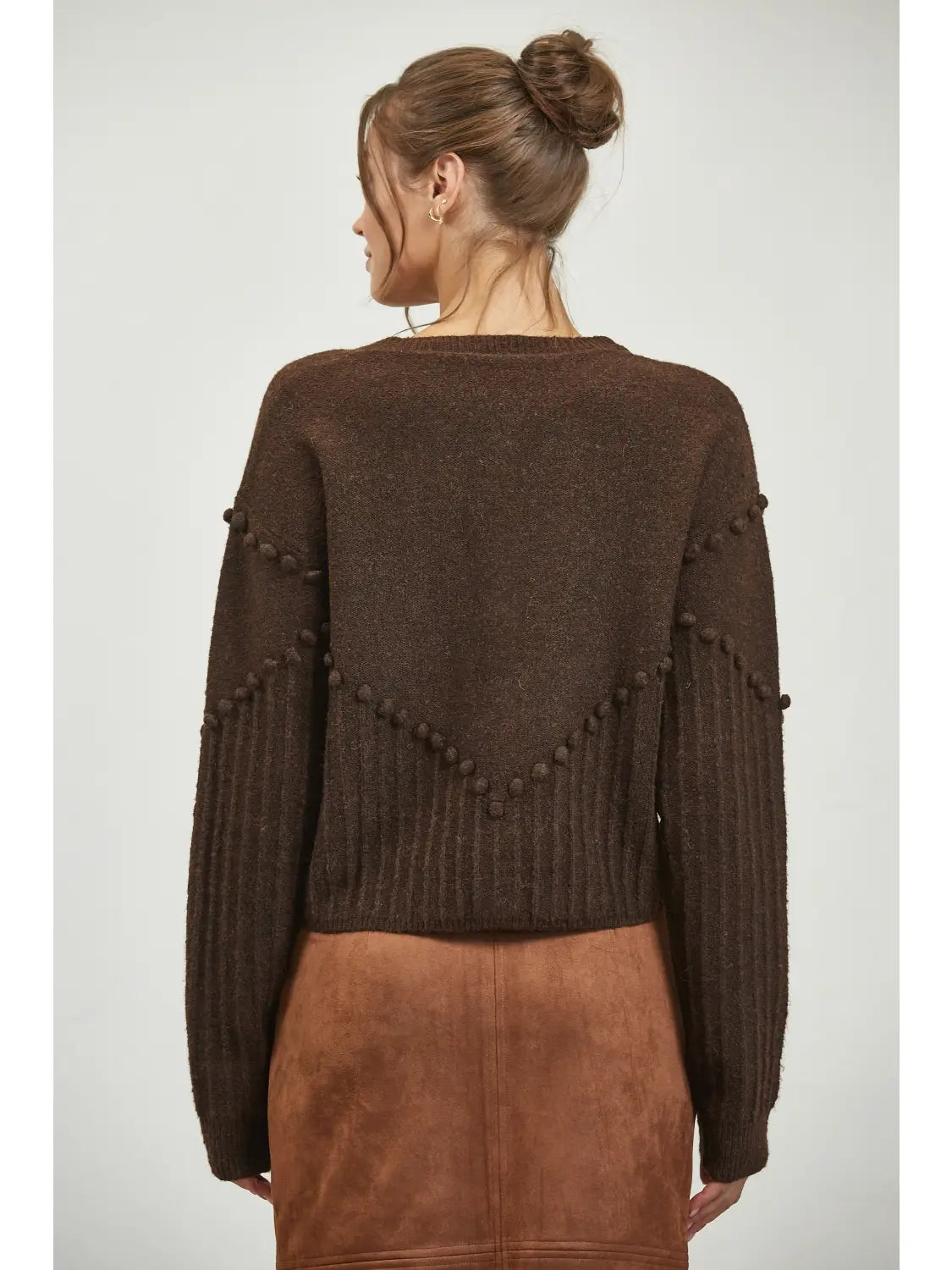 Pom Pom Detail Oversized Sweater Cardigan