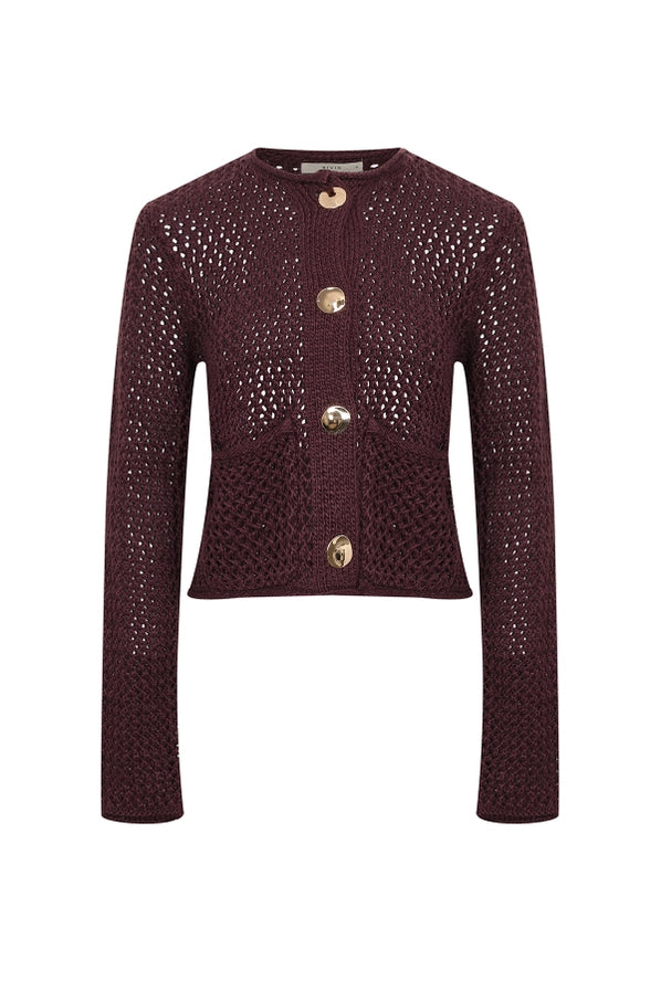 Crochet Knit Cardigan with Pockets