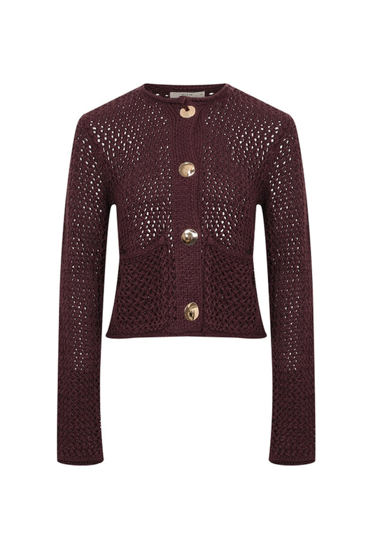 Crochet Knit Cardigan with Pockets