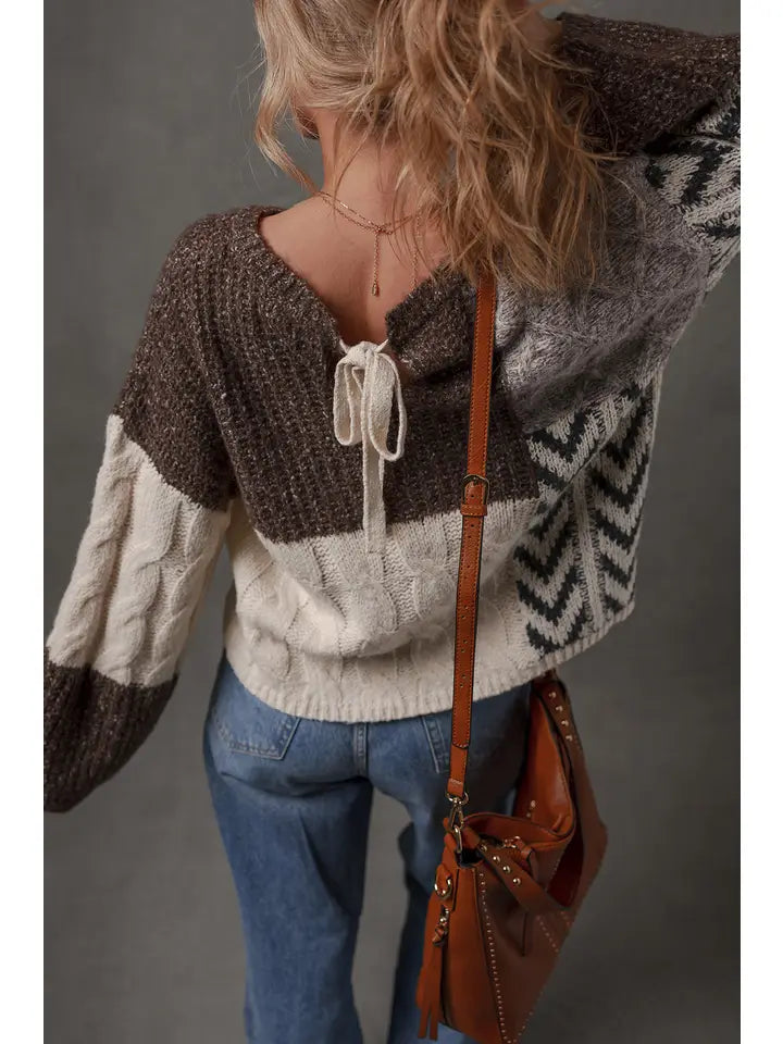 Color Block Patchwork Sweater