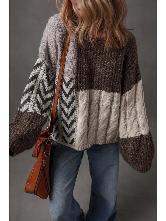 Color Block Patchwork Sweater
