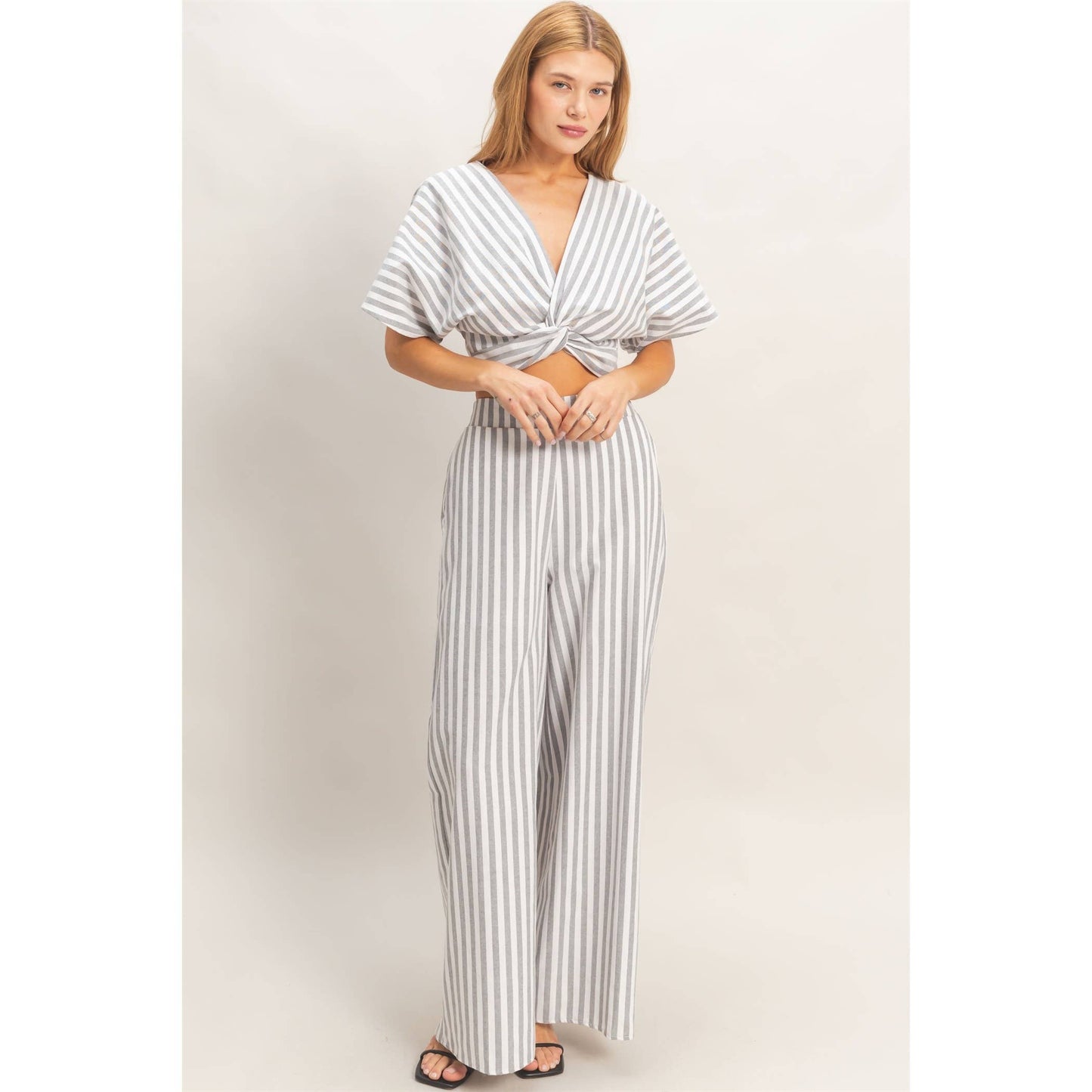 Striped Twist Front Top & Pants