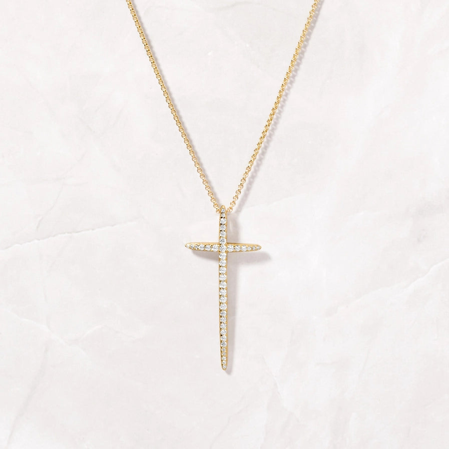 Elongated Cross Necklace