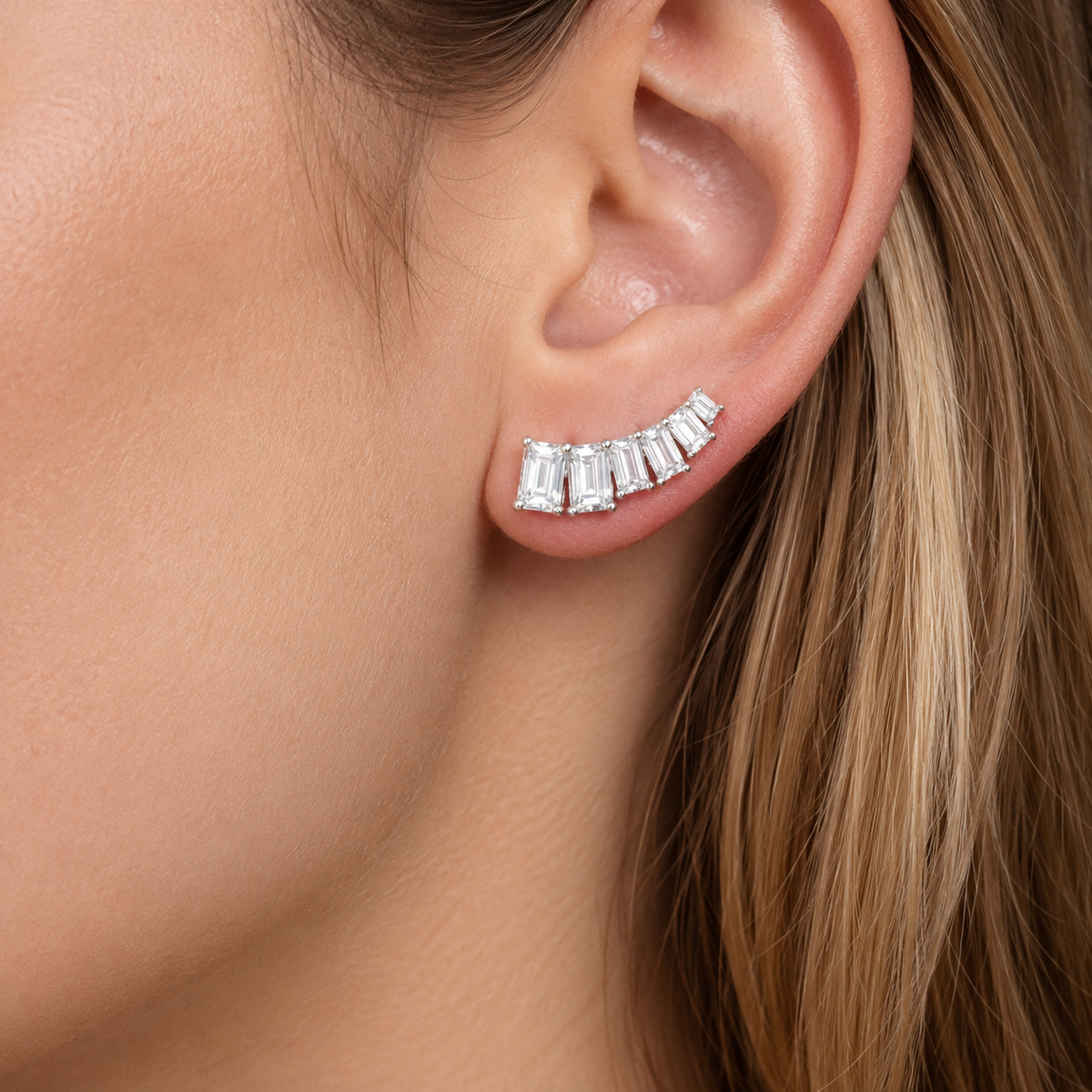 Pre-Order Emerald Ear Climber Earring