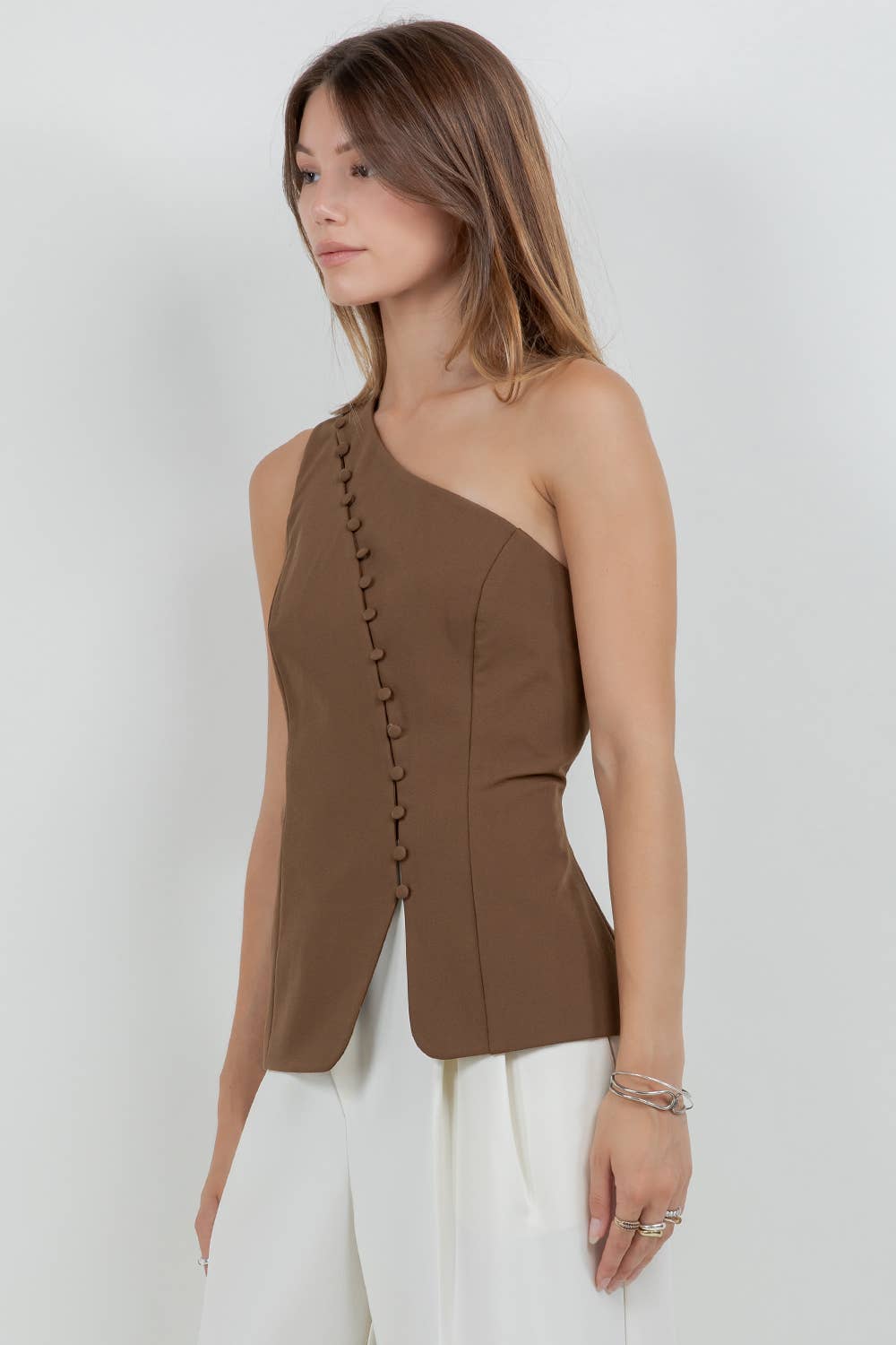 Structured One Shoulder Top