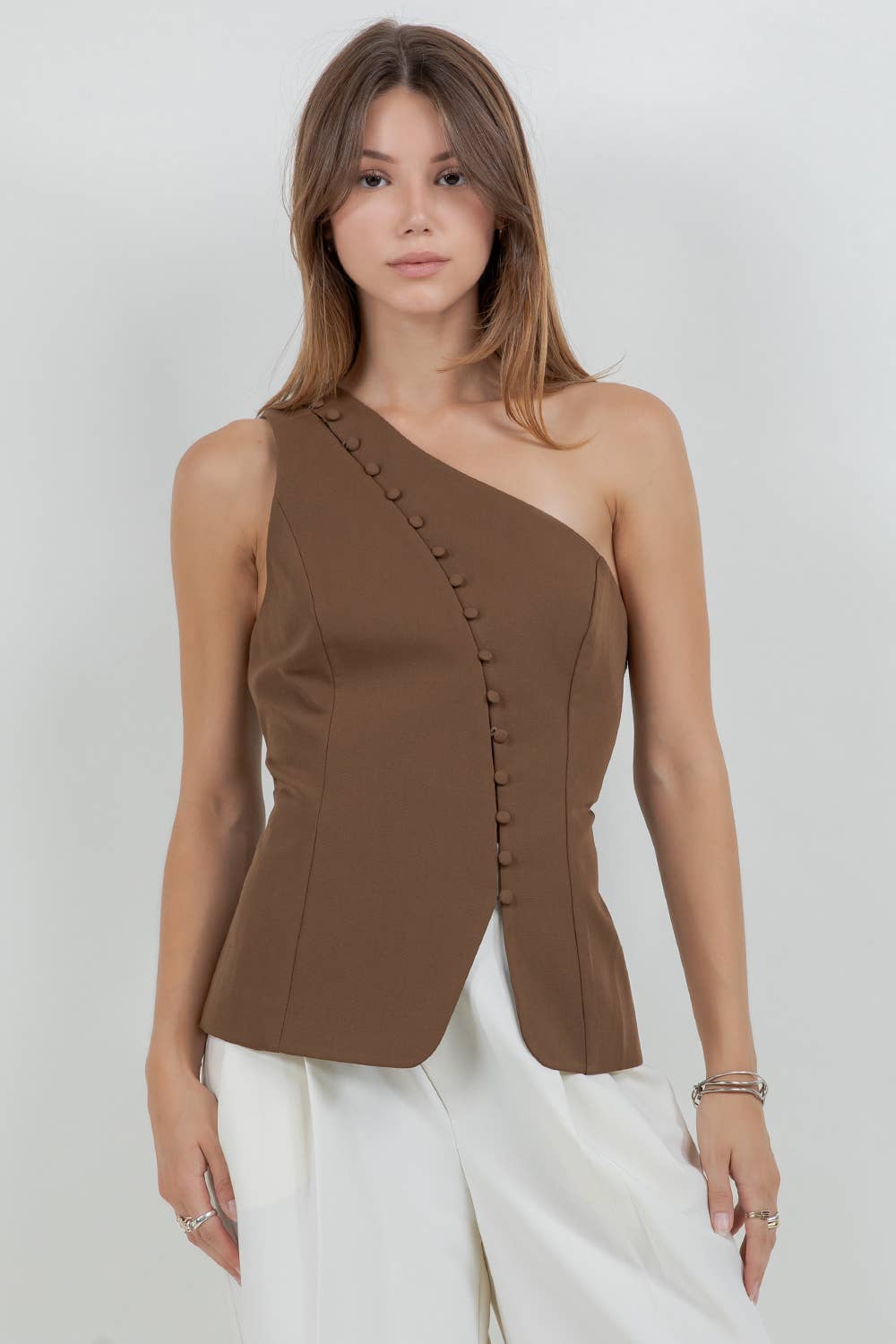 Structured One Shoulder Top