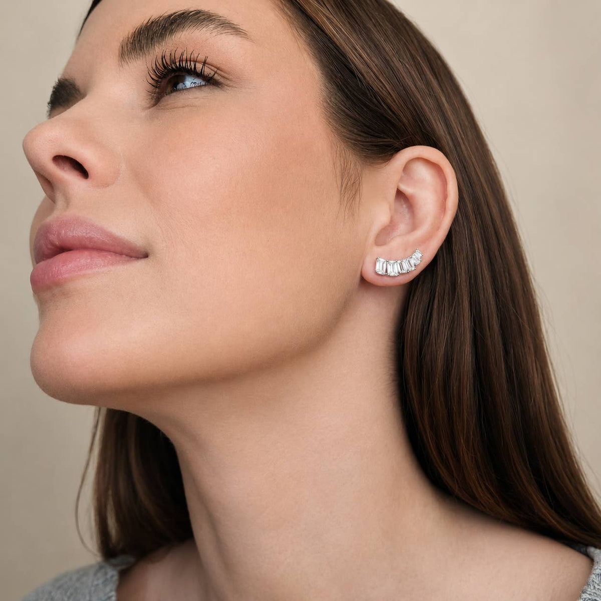 Pre-Order Emerald Ear Climber Earring