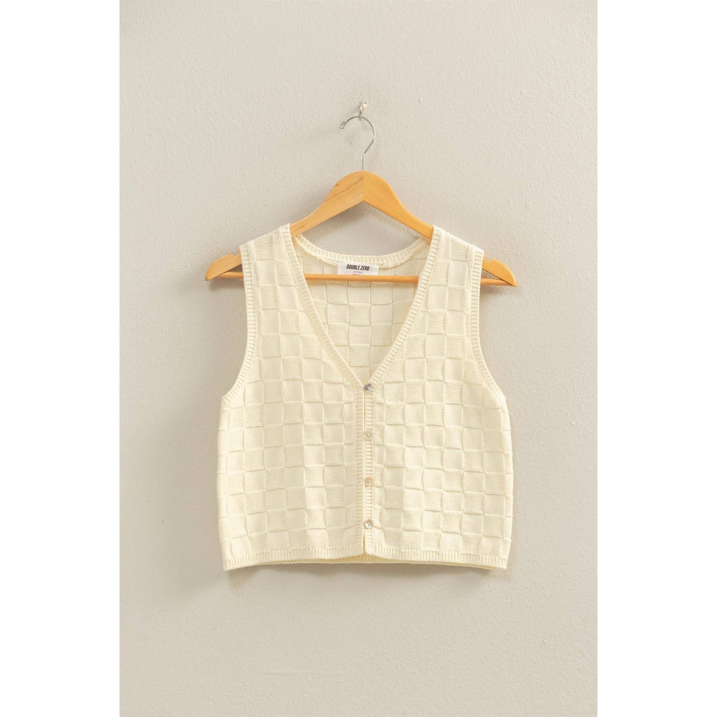 Basket Weave V-Neck Sleeveless Vest