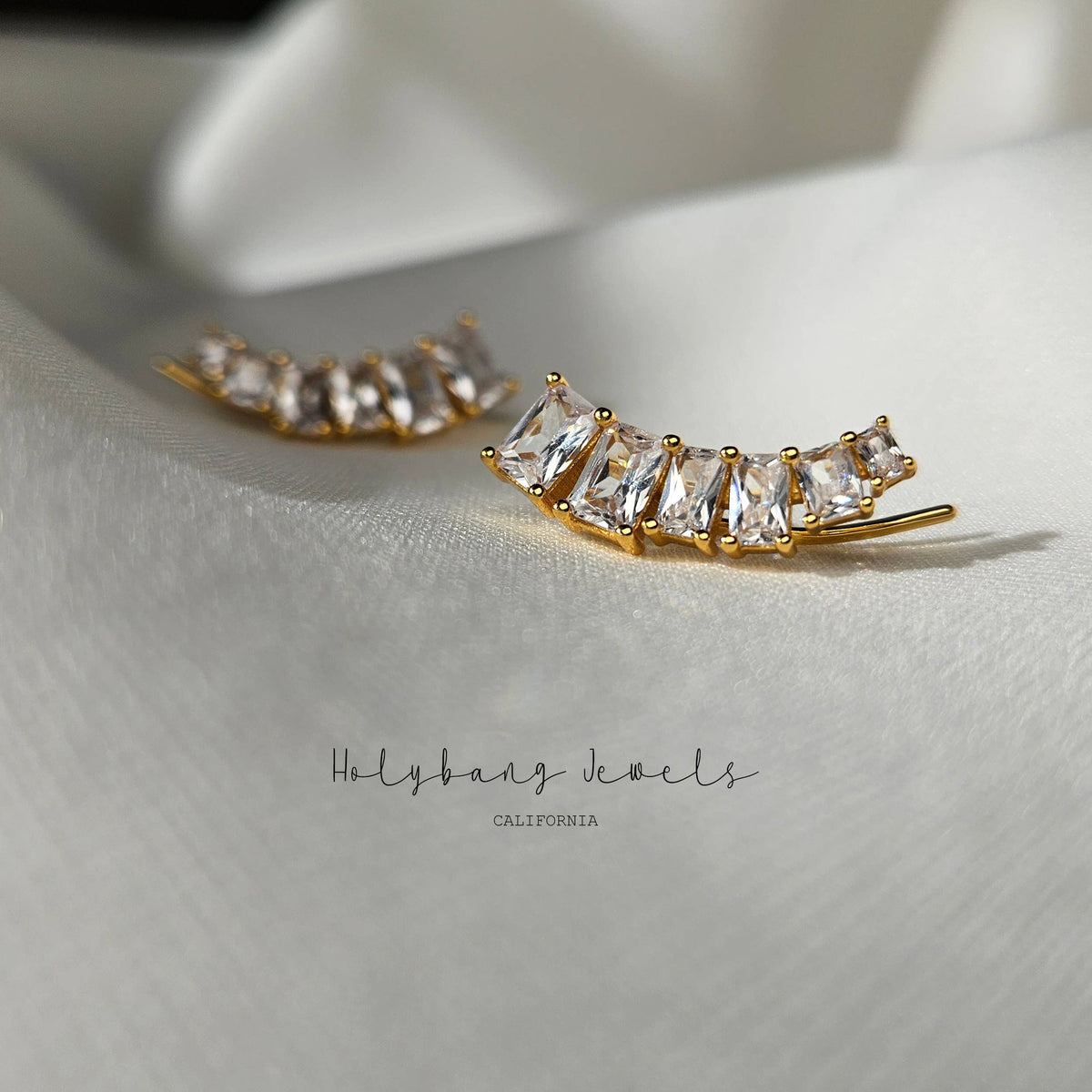 Pre-Order Emerald Ear Climber Earring