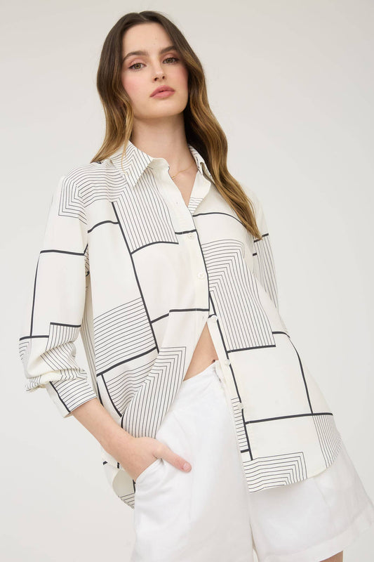 Geo Button Down