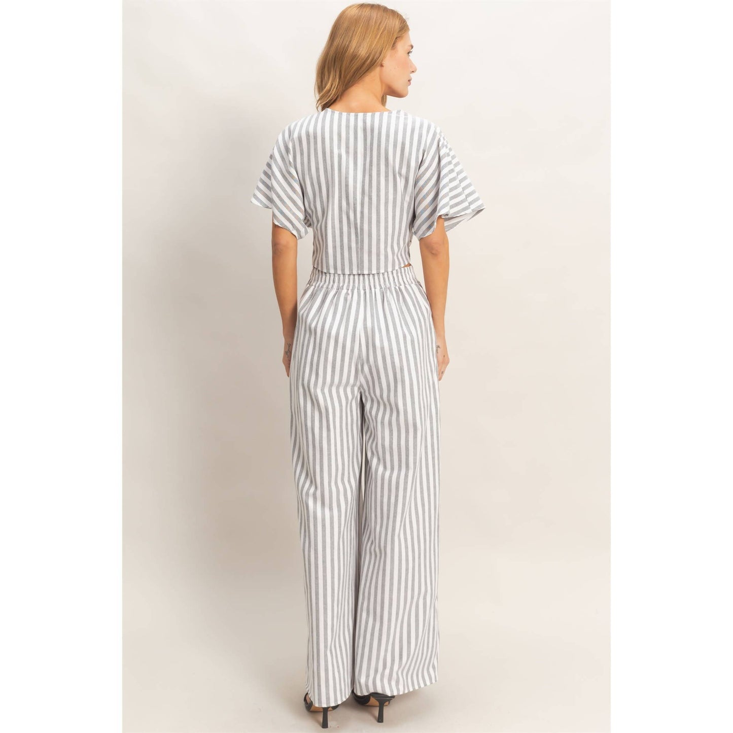Striped Twist Front Top & Pants