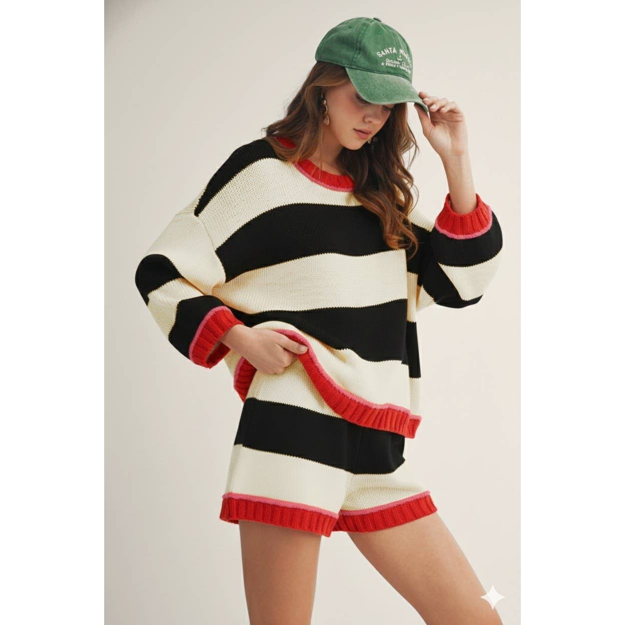 Ribbed Stripe Sweater Matching Set