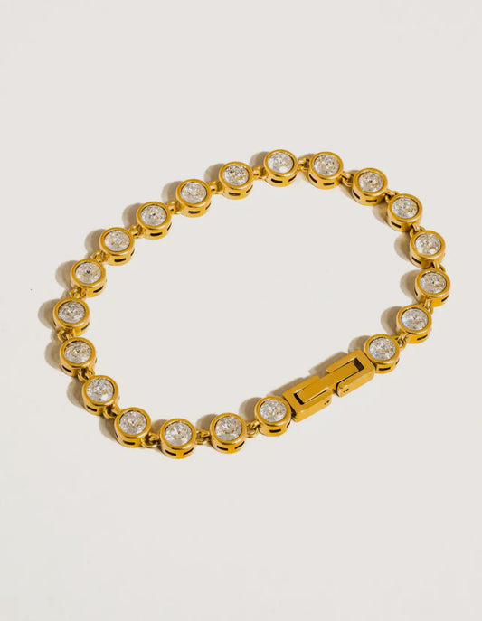 18k plated bezel tennis bracelet