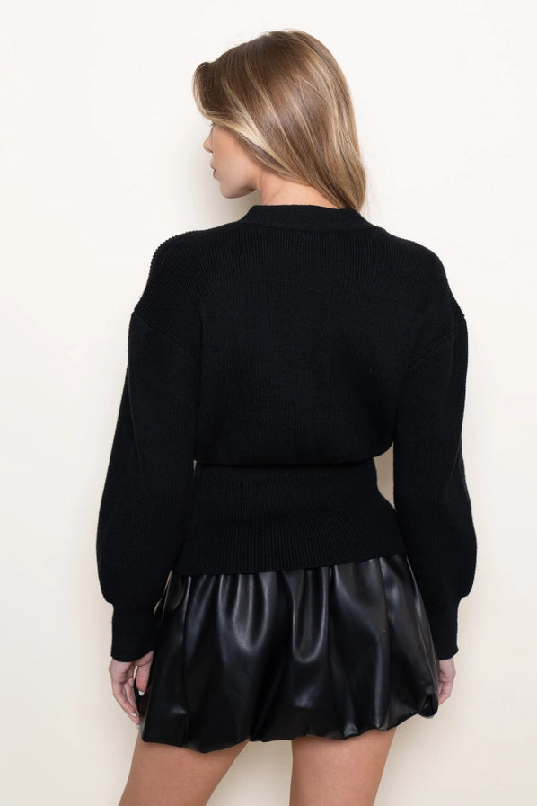 Chic Classy Elevated Basics Gold Button Cardigan