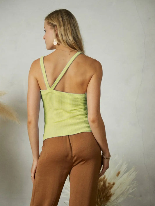 Solid Ribbed Tank Top