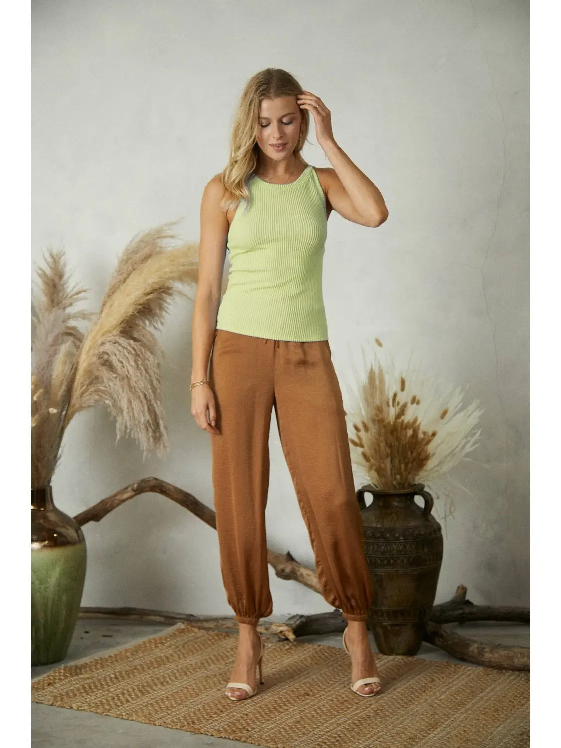 Solid Ribbed Tank Top