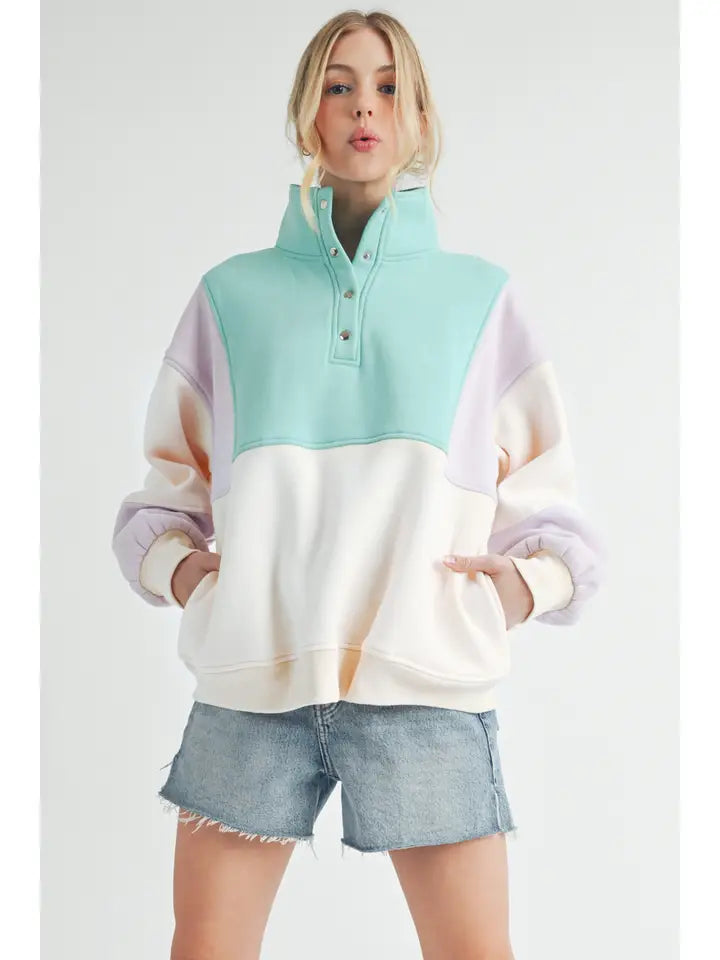 Geo Colorblock Pullover