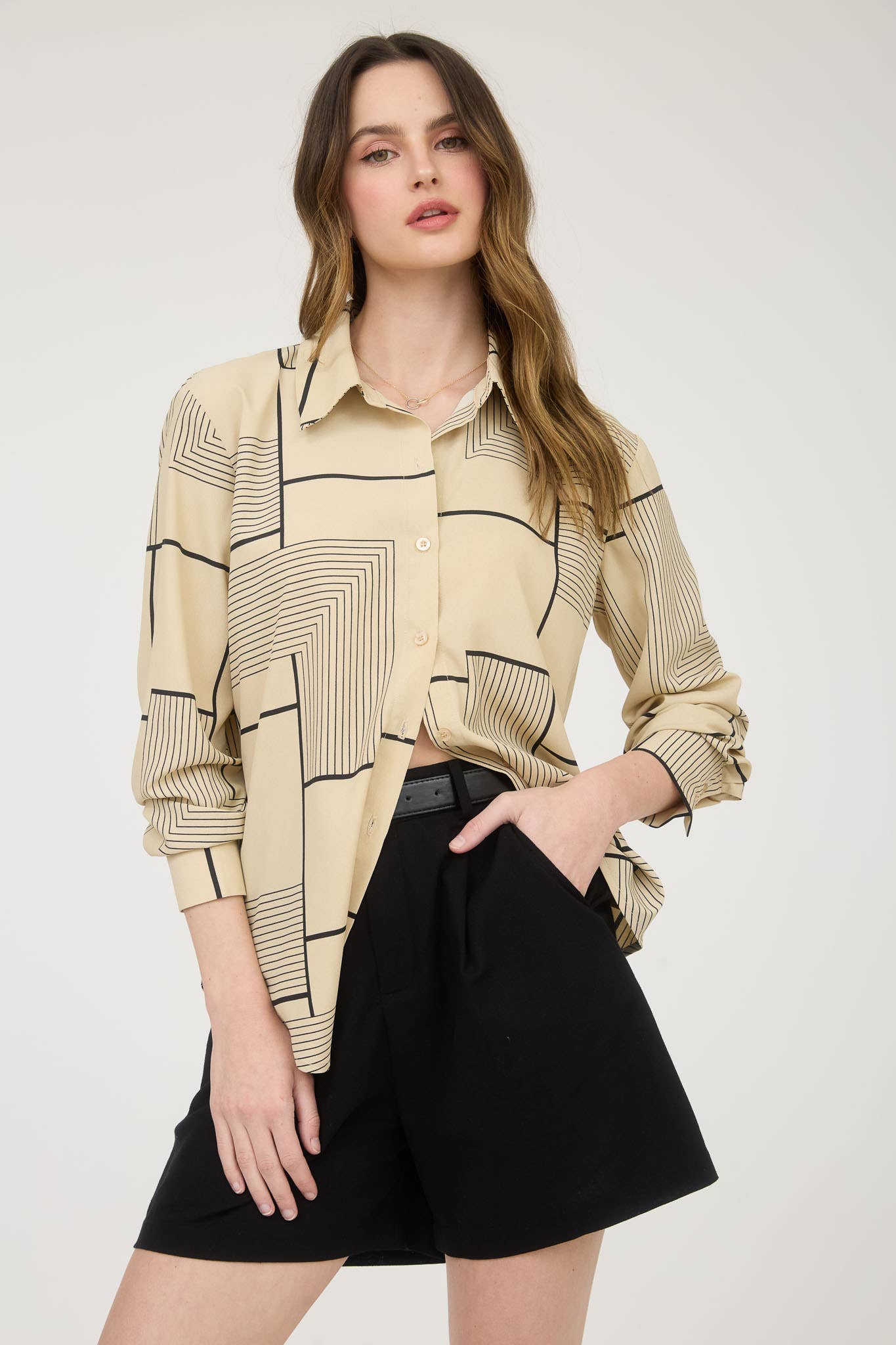 Geo Button Down