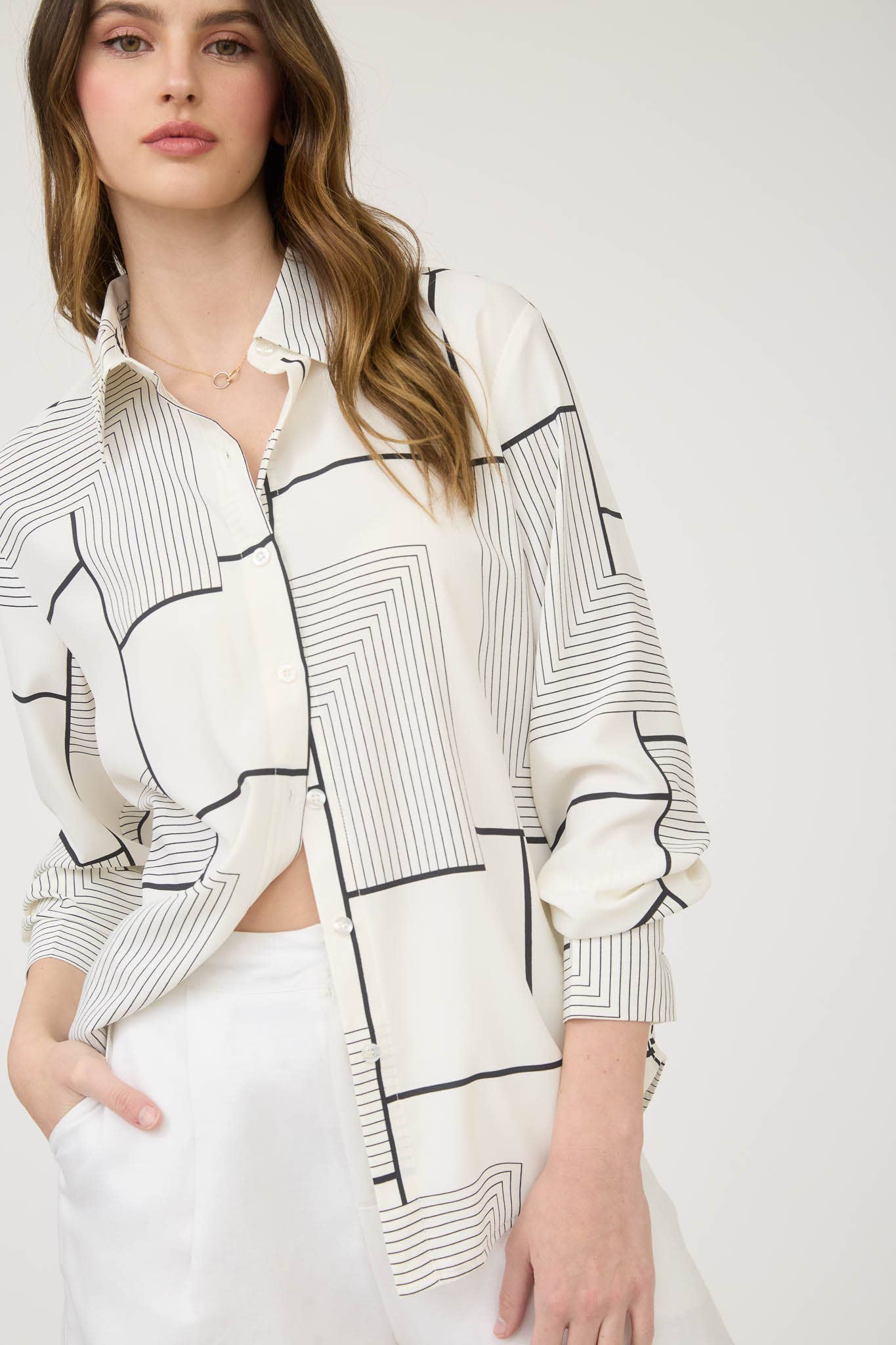 Geo Button Down