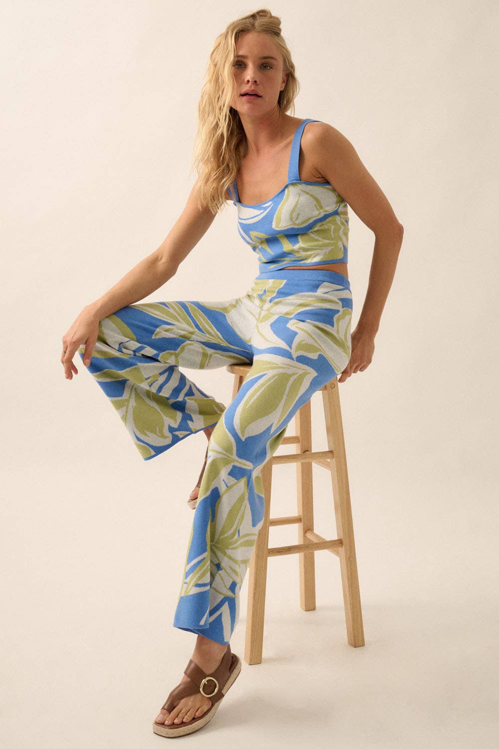 Floral Jacquard Knit Set