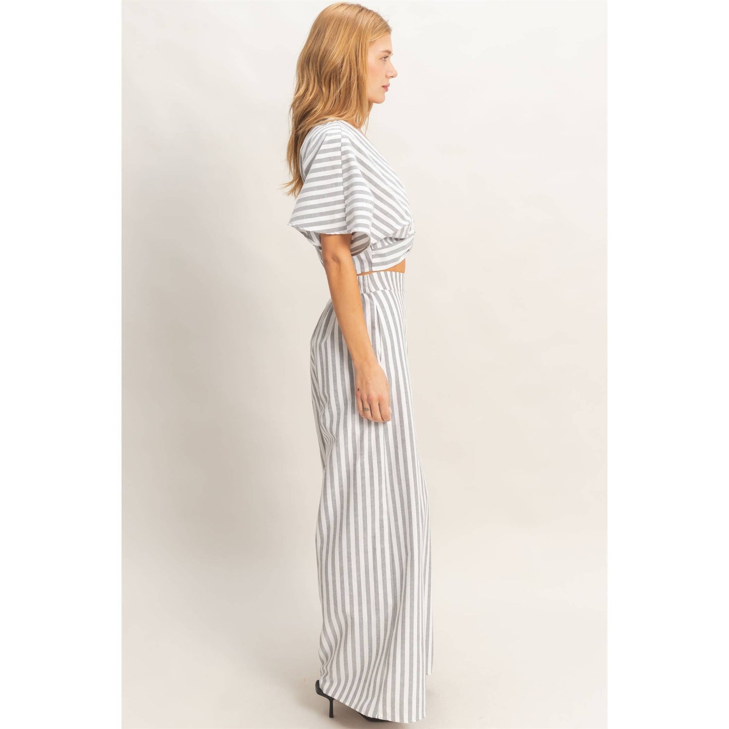 Striped Twist Front Top & Pants