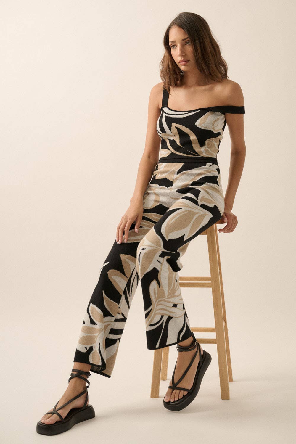 Floral Jacquard Knit Set