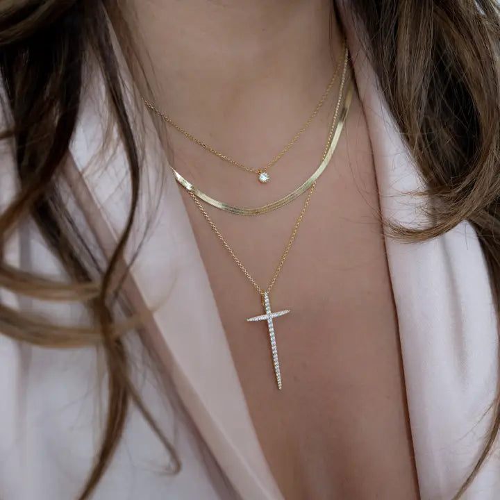 Elongated Cross Necklace