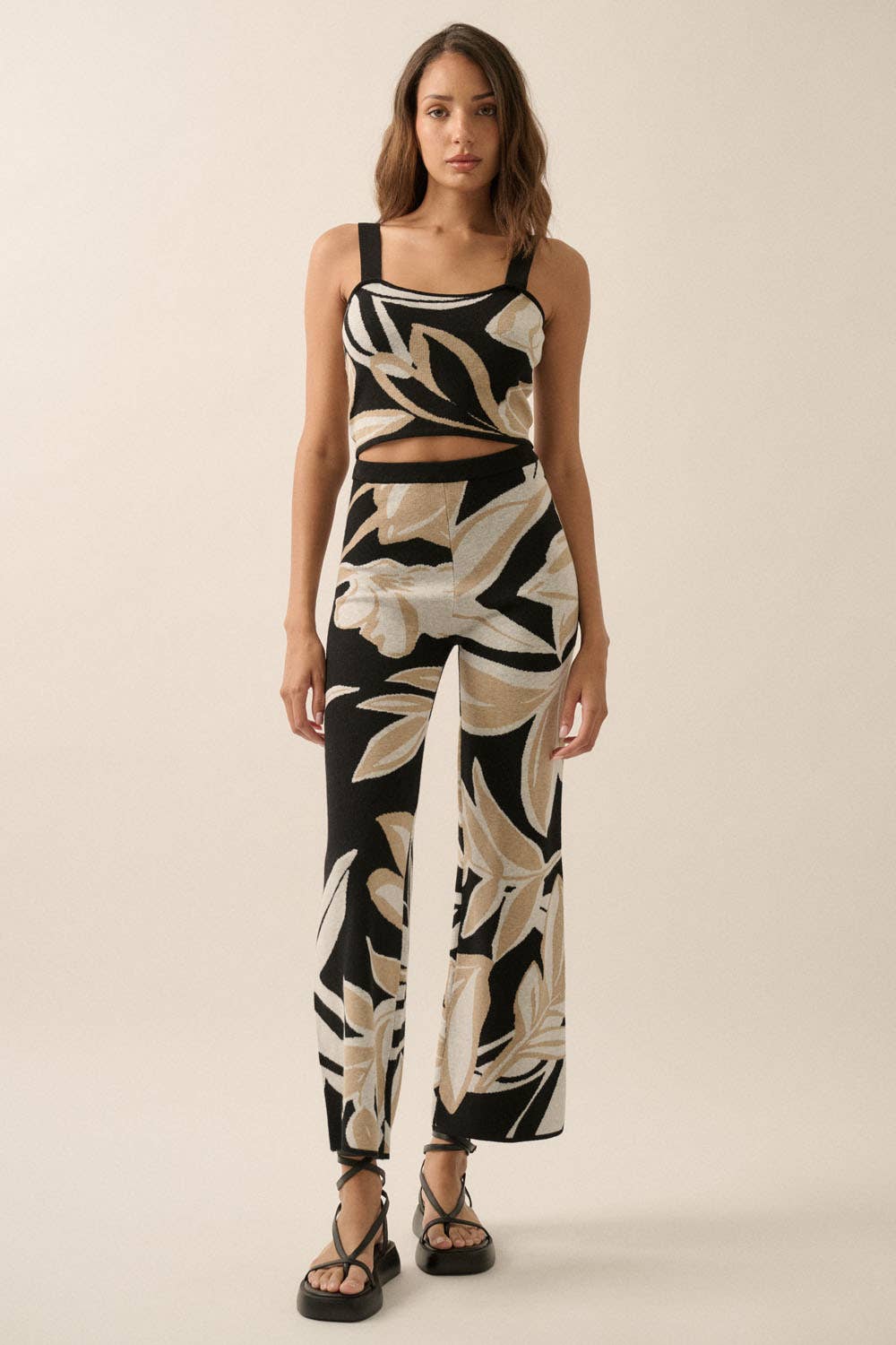 Floral Jacquard Knit Set