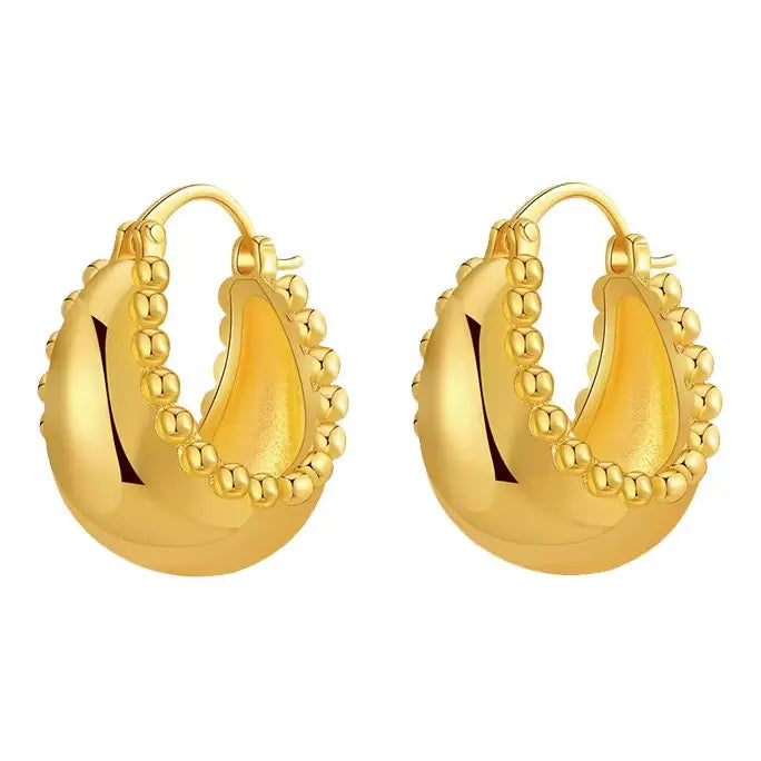 Beaded Hoop Earring Waterproof