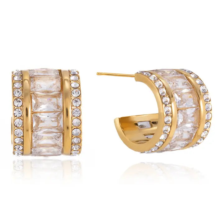 Baguette Hoop Earrings