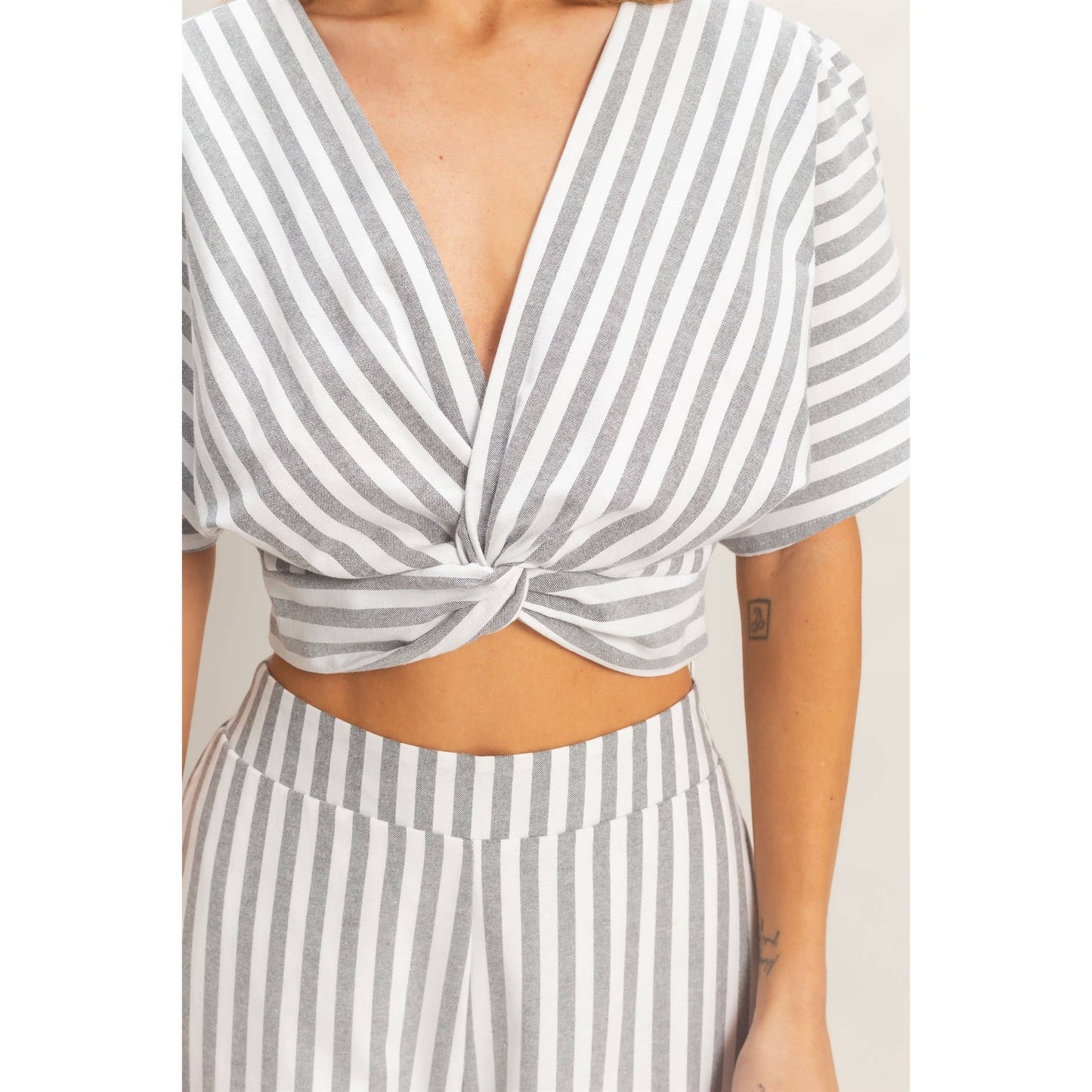 Striped Twist Front Top & Pants
