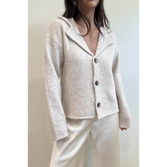 Knitted Lapel Collar Jacket