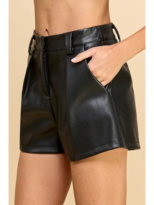 Vegan Leather Shorts