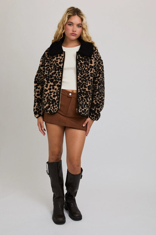 Leopard Fleece Jacket